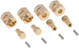 4 Piezas de Cubos de Rueda Hexagonales Extendidos de Vinilo Dorado de 7mm y 8mm de Grosor para Coche RC Crawler <span class=keywords><strong>AXIAL</strong></span> <span class=keywords><strong>SCX24</strong></span> 1/24 +5mm Controlados por Aplicación de 3 Canales - Product Image 4