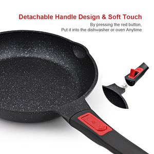 Poêle à frire commerciale multi-plis 24/26/28cm Poêle à frire antiadhésive en aluminium moulé sous pression avec poignée amovible - Product Image 4