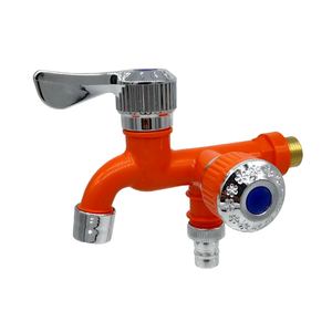 Connecteur rapide <span class=keywords><strong>double</strong></span> contrôle <span class=keywords><strong>Double</strong></span> <span class=keywords><strong>sortie</strong></span> <span class=keywords><strong>robinet</strong></span> mural 1/2 "Interface universelle en plastique bassin extérieur maison salle de bain tuyau - Product Image 2