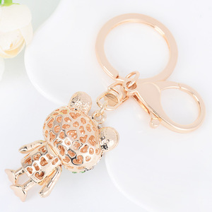 Porte-clés <span class=keywords><strong>grenouille</strong></span> de luxe scintillant en strass et alliage, breloque mignonne pour sac, pendentif pour filles et femmes, bijoux de mode - Product Image 3
