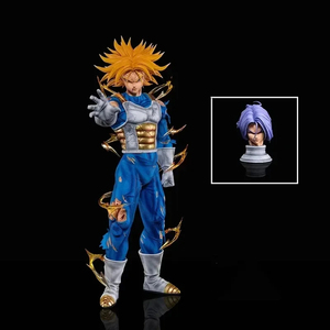 32CM Anime Statue <span class=keywords><strong>Super</strong></span> <span class=keywords><strong>Saiyan</strong></span> Trunks <span class=keywords><strong>2</strong></span> Têtes Mobile Dragon PVC Anime Figure Modèle Jouet PVC Matériel Unisexe Dessin Animé Style - Product Image 1