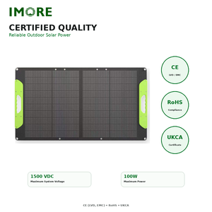 Panneau photovoltaïque pliable 100W, efficacité 23%, module monocristallin ETFE pour stations d'alimentation portables et camping en plein air - Product Image 1