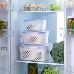 Caja de Almacenamiento con Drenaje, Caja Hermética para Refrigerador, con Sello de Silicona, para Frutas y Verduras - Product Image 5