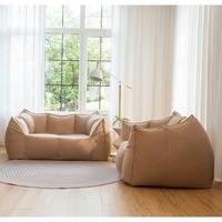 Canapé Paresseux Moderne Simple ou Double avec Garnissage en Particules d'Éponge Compressée, Fauteuil Poire Compressé Sous Vide - pour Salon