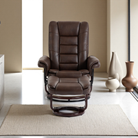 Modern 360 °   Fauteuil inclinable pivotant en cuir PU avec repose-pieds, meubles de salon réglables multi-positions
