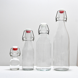 50ml 100ml 250ml 375ml 500ml 750ml 1L rõ ràng kính lật chai hàng đầu với Stopper cho đồ uống bia <span class=keywords><strong>Soda</strong></span> ép chai thủy tinh - Product Image 3