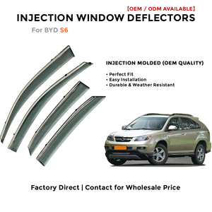 Injection Side Window Deflectors Visor Rain Guards for BYD S6 Wind Deflector Auto Accessories - Product Image 2