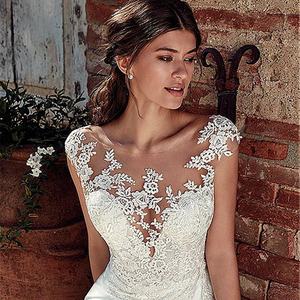 Precio de fábrica 2025 exquisito vestido de novia de satén bordado Sexy Trailing Simple Fishtail encaje sin espalda - Product Image 3