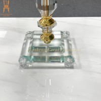 Candélabre en cristal de luxe de qualité supérieure, 110 cm, 7 têtes, en métal doré, centre de table pour décoration de mariage