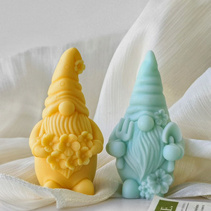 J10-315 Molde de silicona para velas aromáticas de Navidad con diseño de anciano, adornos de yeso de enano sin rostro DIY, decoraciones, abrasivos - Product Image 3