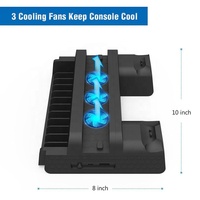 Support de charge et de refroidissement TP4-882 pour manettes PS4/PS4 Slim/PS4 Pro avec ventilateur vertical et station de charge