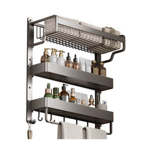 Support <span class=keywords><strong>de</strong></span> rangement mural sans perçage pour <span class=keywords><strong>salle</strong></span> <span class=keywords><strong>de</strong></span> <span class=keywords><strong>bain</strong></span>, <span class=keywords><strong>porte</strong></span>-serviettes en aluminium, ensemble <span class=keywords><strong>de</strong></span> <span class=keywords><strong>porte</strong></span>-serviettes <span class=keywords><strong>de</strong></span> <span class=keywords><strong>bain</strong></span> antirouille pour la maison - Product Image 1
