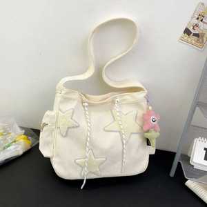 Women Star Pattern Canvas Crossbody <b>Tote</b> Shoulder Bag Casual Simple Large Capacity Travel School - Product Image 6