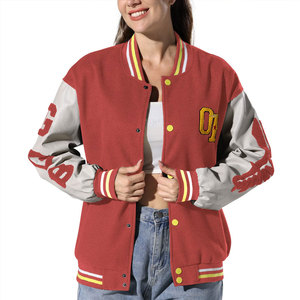 Professional Manufacture Custom Printed <b>Canvas</b> Baseball Lettermen Varsity Jackets Breathable Windproof Winter Women's Stand - Product Image 1