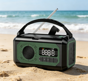 <span class=keywords><strong>Radio</strong></span> Portátil AM/FM/WB con Manivela y Panel Solar, con SOS para Supervivencia, Emergencias al Aire Libre, 10000 mAh, ABS - Product Image 1