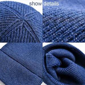 Design Warm Knitted Thermal Plain Men Woman Fashion Caps Custom Acrylic Winter Knitted Hats for Adult - Product Image 3