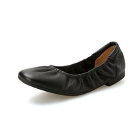 Nouvelles ballerines pliables en cuir pour femmes, chaussures plates en cuir de vachette souple, antidérapantes, portables pour les voyages, ballerines de marche, OEM ODM en gros