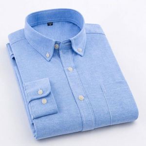 Camicie da uomo Oxford a maniche lunghe Casual bianco rosso <span class=keywords><strong>blu</strong></span> grigio verde Navy da uomo d'affari a manica lunga <span class=keywords><strong>camicia</strong></span> sottile abbottonata - Product Image 2