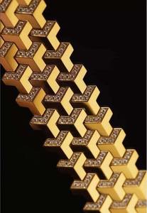 สร้อยข้อมือชุบโรเดียมแบบหนา ดีไซน์ลายรังผึ้งที่เชื่อมต่อกัน เครื่องประดับทันสมัยสำหรับสวมใส่ในชีวิตประจำวัน เพิ่มความหรูหรา - Product Image 3