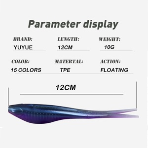 5 unids/bolsa 19 colores señuelos suaves flotantes Wobblers 12cm 10g Wobblers suaves Señuelos de Pesca Drog Wobblers flotantes cebos doble Color - Product Image 2