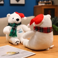 Beliebtes Weiches Eisbär-Weihnachtsdekorations-Set Weihnachts-Eisbären mit Weihnachtsmütze Plüsch-Eisbär für Festtagsdekoration