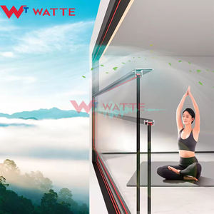 หน้าต่างยกไฟฟ้าดีไซน์ทันสมัยประตูกิโยตินแบบเลื่อนได้แนวตั้งใหม่สำหรับระเบียงบ้านกระจกอลูมิเนียม - Product Image 4