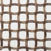 Métal décoratif tissé de tissu de grillage carré de soie de cuivre pour la porte de séparation d'écran avec le service de traitement de soudure
