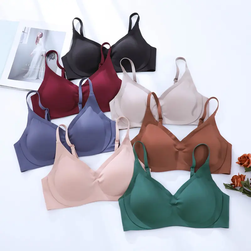 Suji Jelly UU Cup Lingerie Cup Soft push up no trace adjustment wireless seamless bra for women