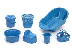 7 Pieces Nursery & Bath-to-Potty System Hygiene Essentials <b>Kit</b> with Ergonomic Tub Ventilated Laundry <b>Hamper</b> Training Potty - Product Image 4