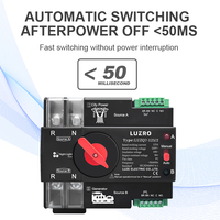 LUZRO 4P 63A 125A 220V 230V 50/60Hz Type MCB Double Alimentation Commutateur de Transfert Automatique ATS 2 Entrées 2 Sorties Série Veilleuse