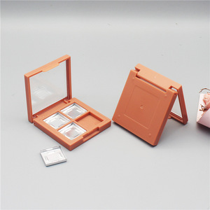 Tại Chỗ Bán Buôn Nhãn Hiệu Riêng Thấp Moq <span class=keywords><strong>4</strong></span> Màu Sắc Rỗng Vuông Màu Cam Nhựa <span class=keywords><strong>Eyeshadow</strong></span> Palette Với Nắp Trong Suốt - Product Image 3