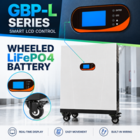 Batteries LiFePO4 sur roues 51.2V 48V pour système de stockage d'énergie, BMS intelligent CAN/RS485, alimentation de secours solaire hybride pour la maison