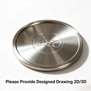 Posavasos de metal brillante de acero inoxidable y latón, electrochapado dorado, plano, mecanizado CNC, personalizado de fábrica, para bebidas, café y bar, con brochado - Product Image 1