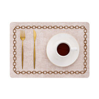 Vente en gros de napperons en cuir PU résistants à la chaleur avec logo personnalisé, napperon lavable antidérapant, napperons pour dîner
