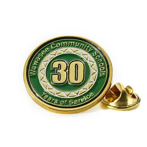 최신 판매 주문 로고 금속 금 커뮤니티 비밀 서비스 접어젖힌 옷깃 핀의 30 년