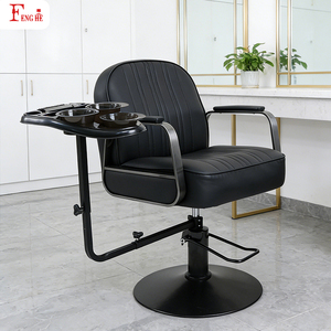OEM 360 °   Chaise de barbier pivotante avec plateau intégré, plateau à outils en métal pour salon de coiffure, pour la coloration des cheveux - Product Image 3