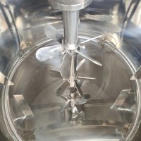 Cuve de mélange monocouche en acier inoxydable SS316/304 avec agitateur à pales et moteur pour produits liquides à faible viscosité 200L/H