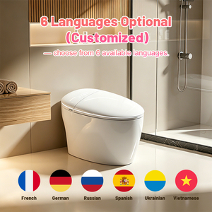โถสุขภัณฑ์ไฟฟ้าแบบมีฝารองนั่ง ขนาด 12 นิ้ว มาตรฐานอเมริกาเหนือ พร้อมรีโมทคอนโทรล ระบบ S/P-Trap รองรับ 6 ภาษา ผลิตจากเซรามิกสีขาวแบบกำหนดเอง - Product Image 1