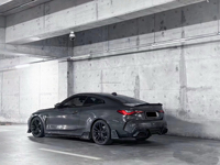 Nouveau kit de carrosserie en fibre de carbone sèche de style RA pour BMW série 4 G22 jupe à lèvres avant et becquet de diffuseur arrière