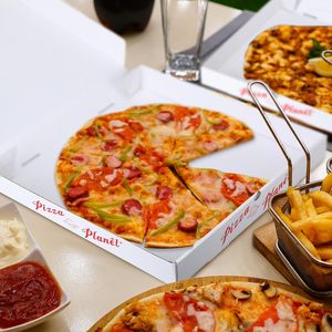 Grande 16X16 pollici cartone ondulato bianco Pizza Party con goffratura alla rinfusa per la torta per biscotti cibo Pizza pianeta decorazioni - Product Image 5