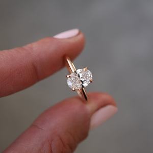 Passe Diamant Testeur D VVS1 Mossanite 18k Or 2ct Rond Émeraude Radiant Ovale Poire Coupe <span class=keywords><strong>Solitaire</strong></span> GRA Moissanite Anneau - Product Image 4