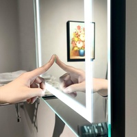 PTB Smart Miroir de salle de bain rectangulaire à LED Type tactile complet avec réglage de la luminosité Miroir sans cuivre et TV
