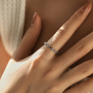 S925 Silver Star Pattern <b>Ring</b> With Orange <b>Crystal</b> Bezel Setting Minimalist Unisex Jewelry Everyday Wear - Product Image 4