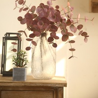 Vente chaude Tige Unique Artificielle Eucalyptus Argent Feuilles Real Touch Verdure Arrangements Floraux pour Noël Saint Valentin