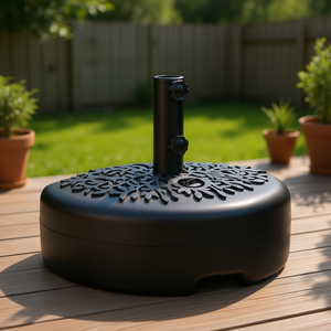 ฐานร่มเรซิ่นสีดำ ขนาด 1.5 2 นิ้ว สำหรับเสาแบบเติมทรายหรือเติมน้ำ เหมาะสำหรับลานบ้าน สวน เฟอร์นิเจอร์กลางแจ้ง ดีไซน์ร่วมสมัย - Product Image 2