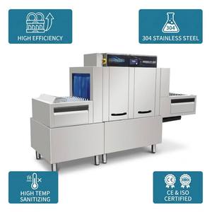 Lave-vaisselle à convoyeur commercial et industriel, capacité 2500-5000 services par heure, type linéaire, en acier inoxydable, pour cantine - Product Image 2