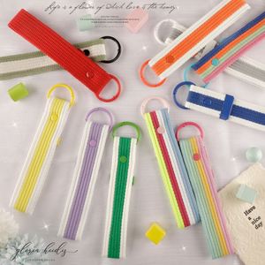 Porte-clés en toile style coréen INS, décoration suspendue pour sac de voyage, avec cartes de bagages et rubans multicolores, pour mini patch - Product Image 3