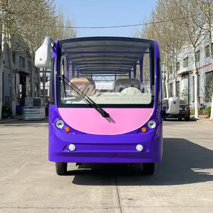 Bus touristique électrique romantique violet rose 17 places à toit ouvrant avec sièges en cuir pour mariage en jardin, complexe hôtelier et excursions panoramiques - Product Image 2