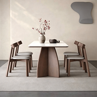 Table à manger en bois massif et dalle de granit, table à manger moderne et simple, table à manger italienne, mobilier de maison, table