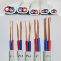 Câble électrique isolé en cuivre PVC BVVB 1,5 mm 2,5 mm 4 mm, câble plat à conducteurs rigides torsadés